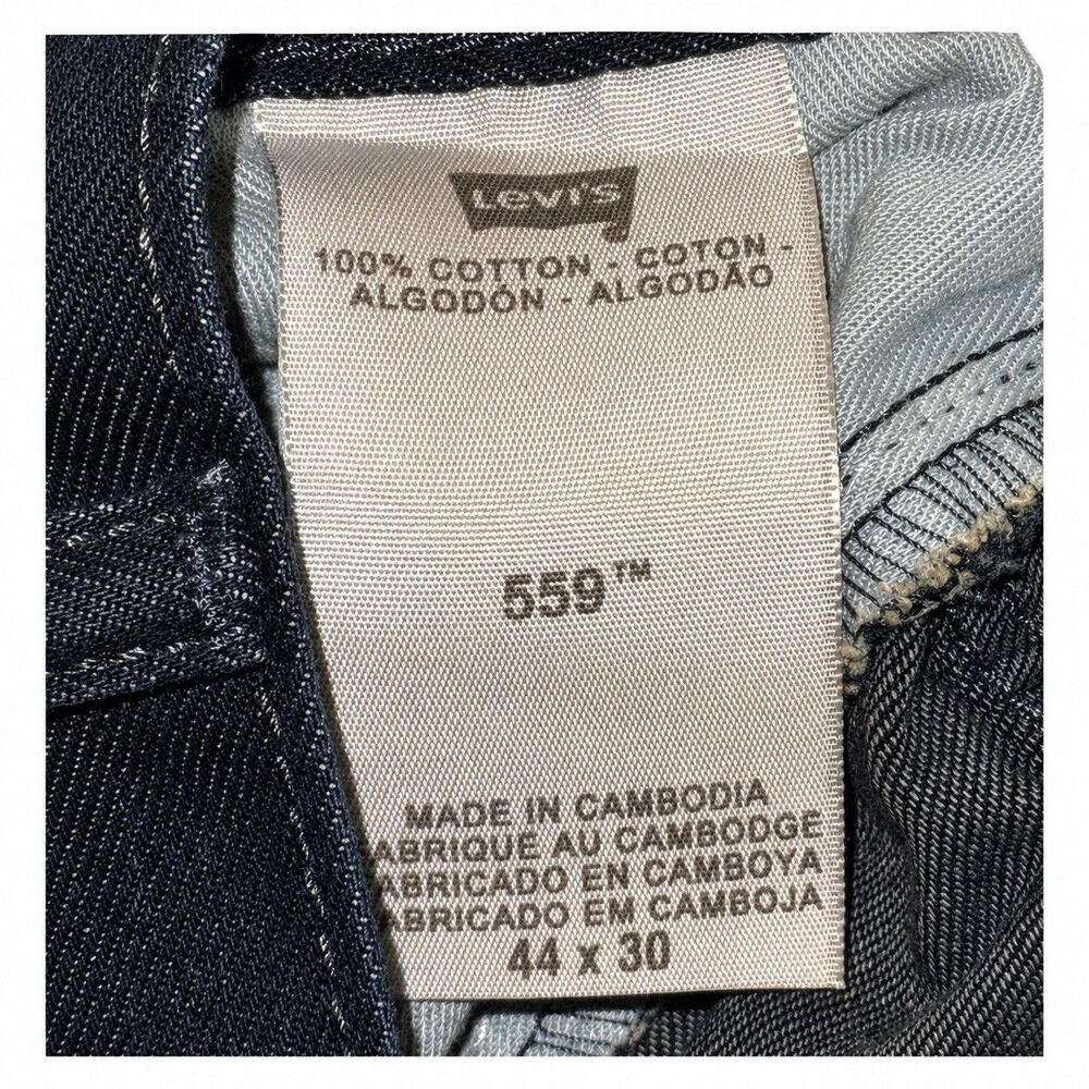 Levi’s 559 Jeans Mens 44x30 (44x28.5) Black Relaxed Straight Stretch Denim NWT - Picture 7 of 7